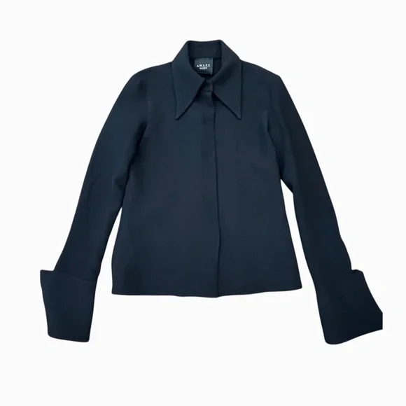 A.W.A.K.E. Mode Structured Shirt Black Size 40 - Picture 3 of 12